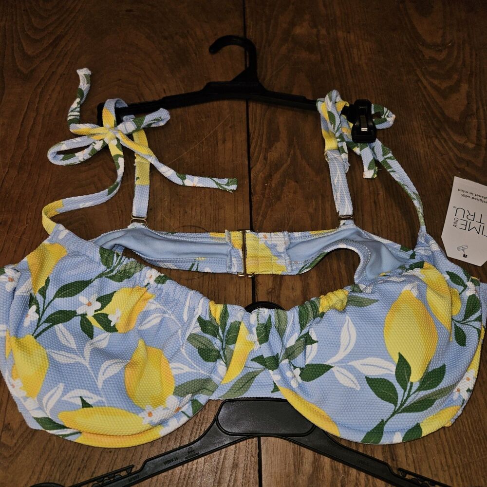 NWT Time and Tru Floral Lemon Top and Bottom Bikini Swim Set Plus 2X 20-22 - Picture 7 of 7
